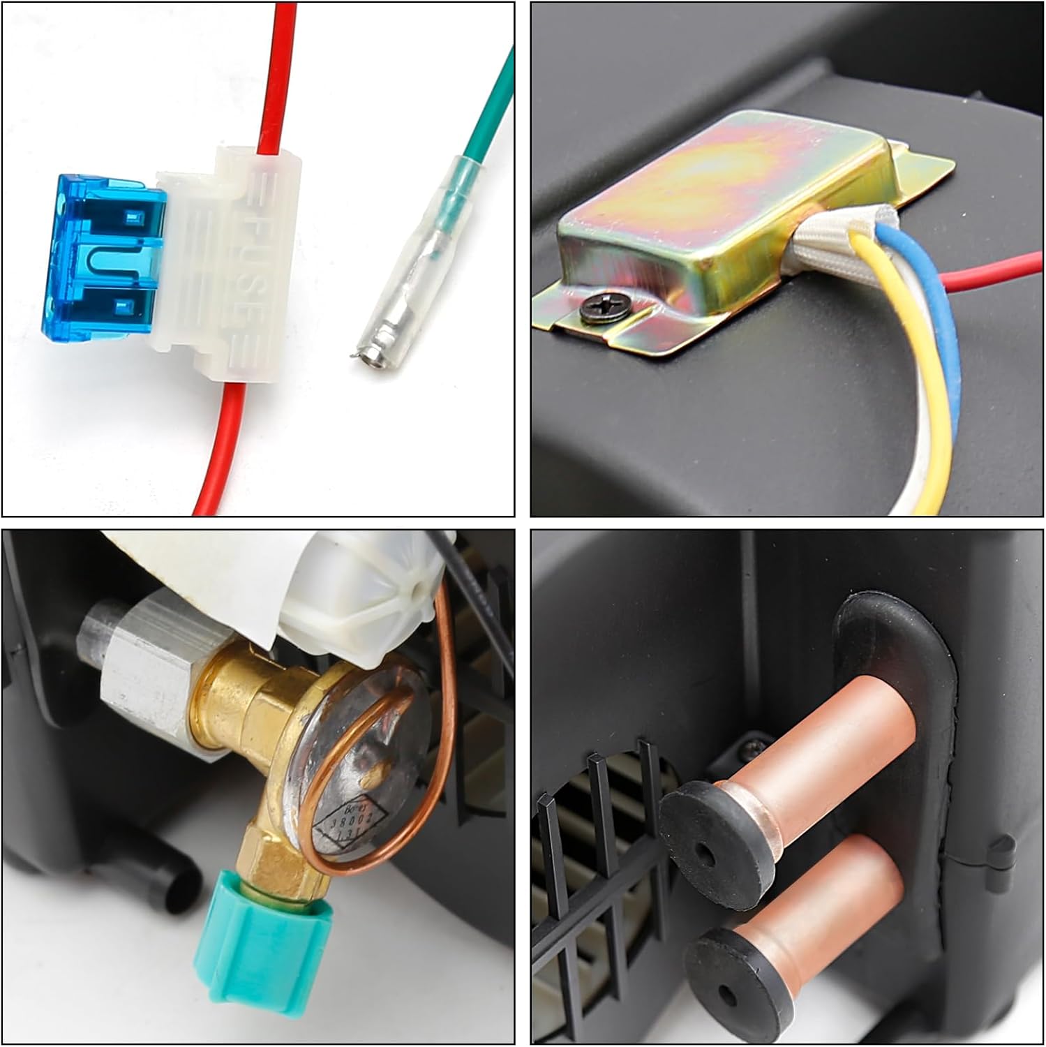 BEU-404-100 AUTO A/C Air Conditioning Evaporator Assembly Kit 2 Vents 3 Speed 12V Electrical Thermostat 4Max Air Volume 600 CFM, Under-Dash A/C Heating Cooling Unit for Car Truck