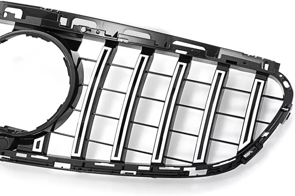 GT Style Front Grille Grill for Mercedes W212 E200 E250 E300 E350 E400 4-Door Sedan 2014-2016 (Silver)