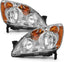 Headlight Assembly for 2005 2006 Honda CR-V 4-Door Sport Utility Headlamp With Chrome Housing Amber Reflector (Left & Right Side)