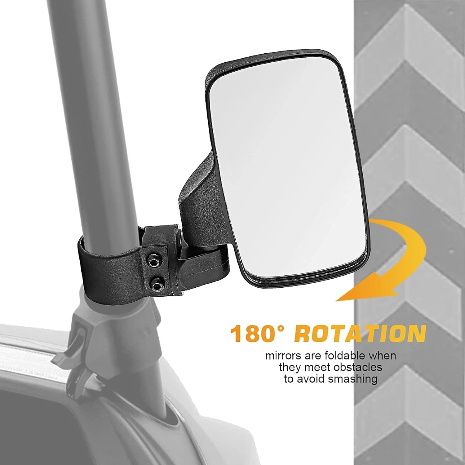 WSays 15" Wide Center View Mirror for 2" roll Bar & UTV Right Left Side…