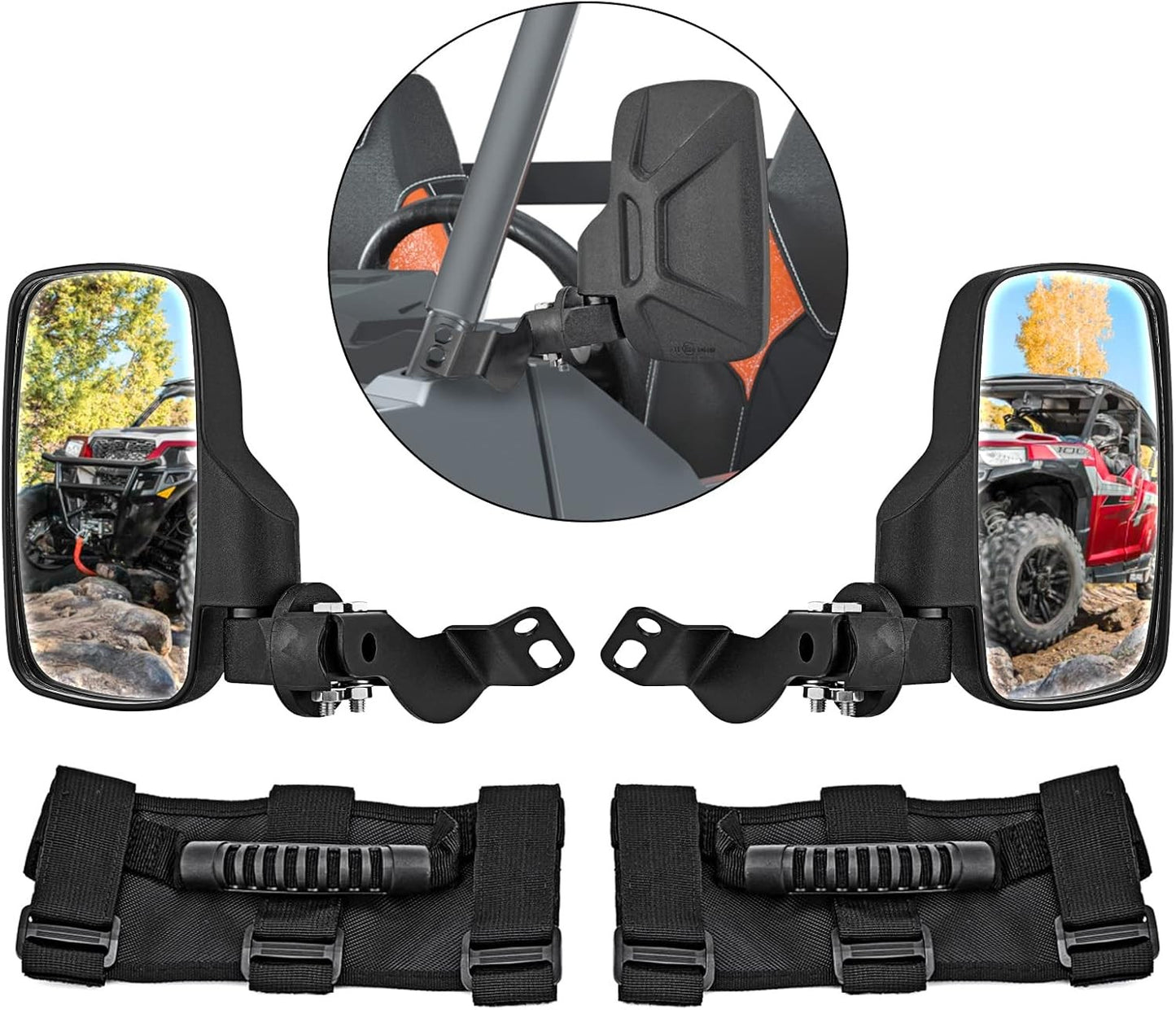 Wsays Side Rear View Mirrors Kit Compatible with Polaris General 1000…