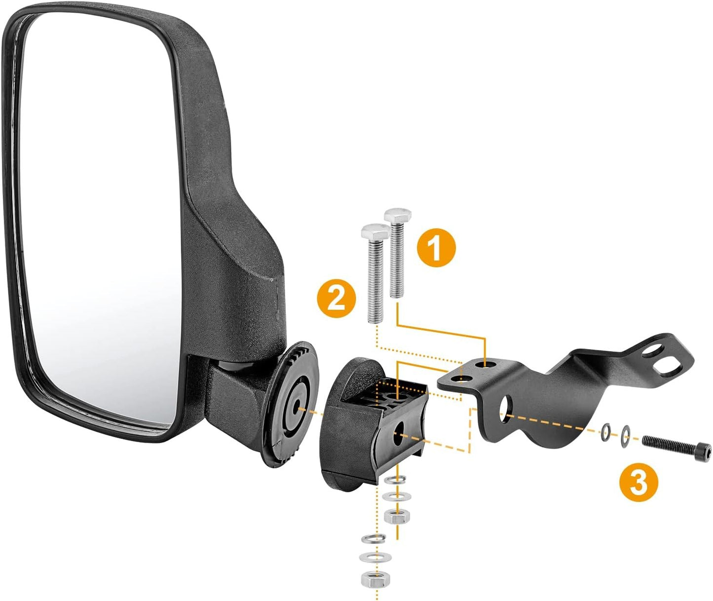 Wsays Side Rear View Mirrors Kit Compatible with Polaris General 1000…