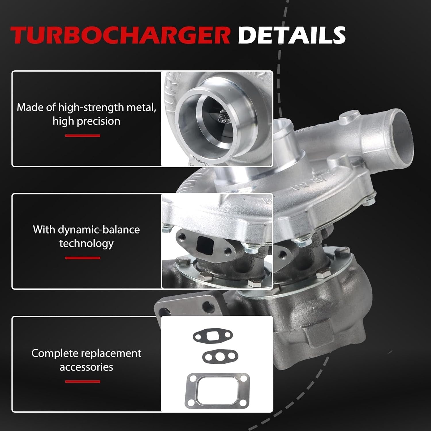 T3 T4 Universal Turbo Turbocharger Compatible with T3/T4 T04E 0.57 A/R…