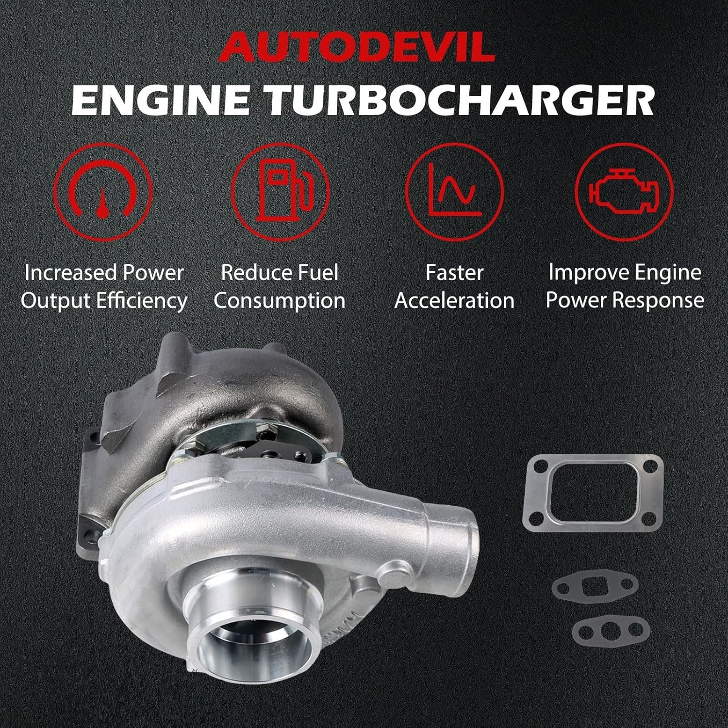 T3 T4 Universal Turbo Turbocharger Compatible with T3/T4 T04E 0.57 A/R…