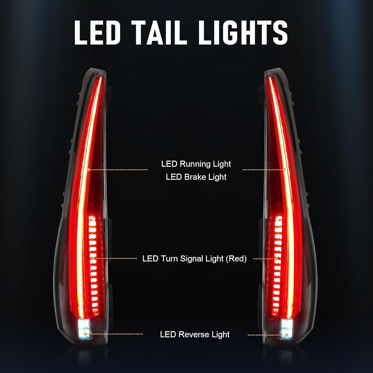 JDMSPEED New LED Tail Lights Replacement For Cadillac Escalade 2007-2014…