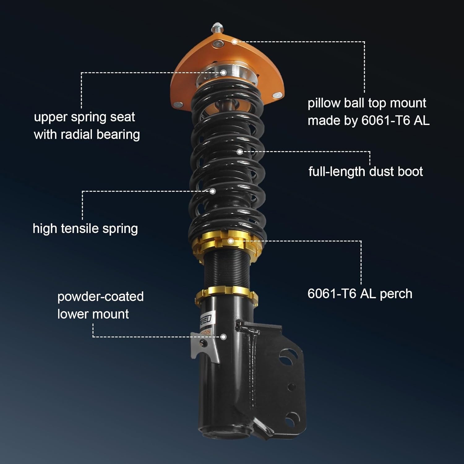 JDMSPEED New Full Coilover Shock Absorbers Suspension Kit Replacement For…