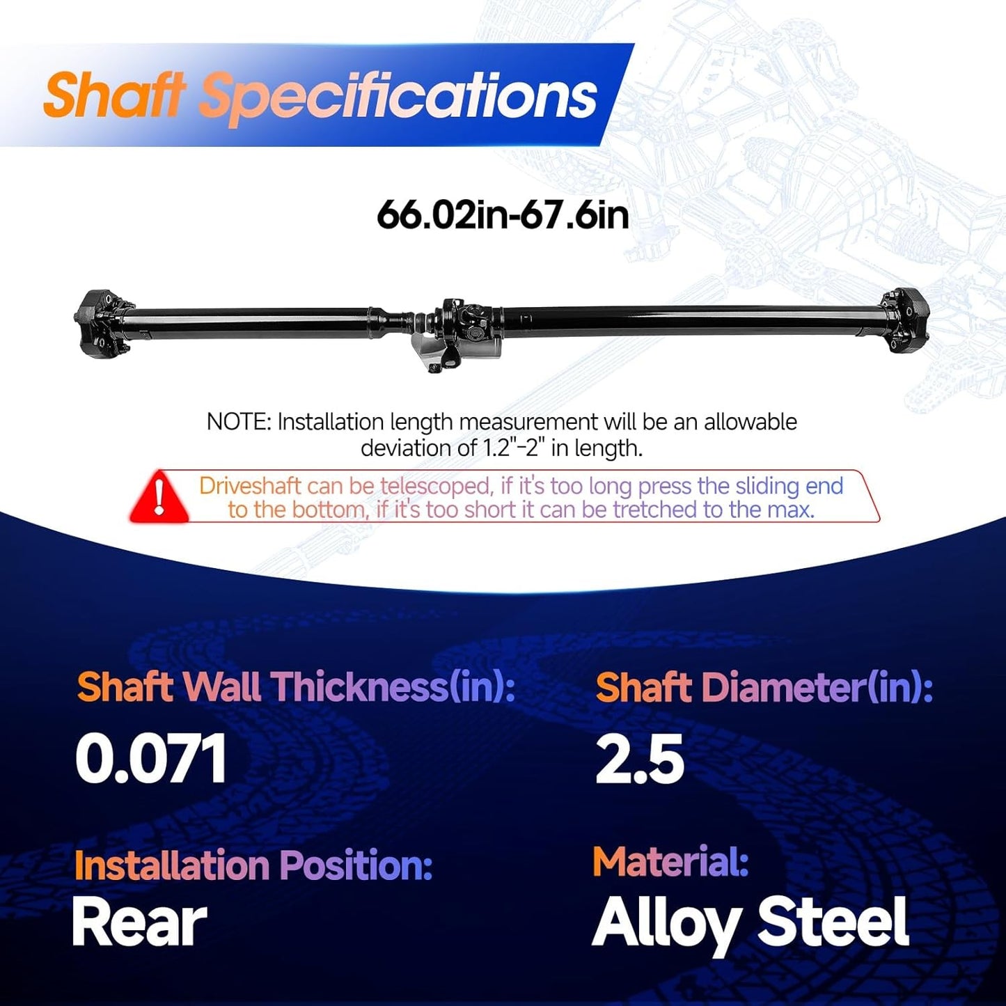 Rear Drive Shaft Prop Shaft Driveshaft Assembly Fit for Cadillac SRX…