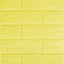 3D Wall Panels Peel and Stick Printable Faux Brick Wallpaper Sticker with Self-Adhesive Waterproof Foam for Interior Wall Decor, Bathroom, Home Decoration 10pcs (Yellow) (15 1/2 x 14” 100 count model may vary)