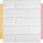 3D Wall Panels Peel and Stick Printable Faux Brick Wallpaper Sticker with Self-Adhesive Waterproof Foam for Interior Wall Decor, Bathroom, Home Decoration 10pcs (Yellow) (15 1/2 x 14” 100 count model may vary)