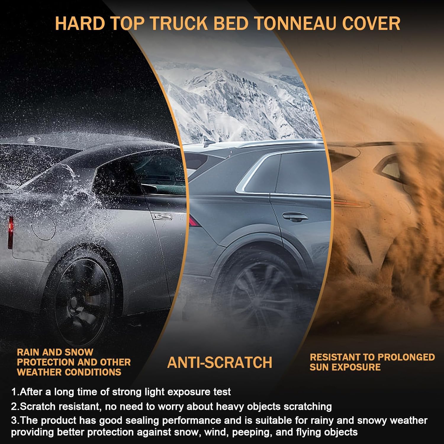 Hard Tri-Fold Truck Bed Tonneau Cover Compatible with 1994-2018 Dodge Ram 1500 2500 3500 & 2019-2023 Dodge Ram 1500 Classic 8FT Bed w/o RamBox