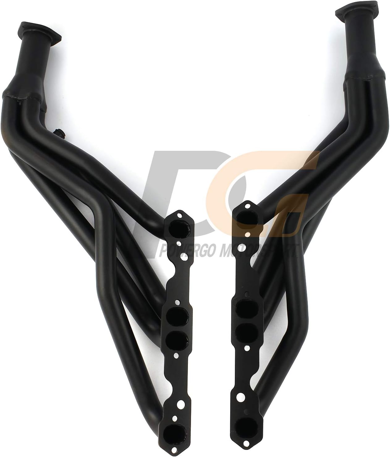 Exhaust Headers 1-5/8 x 2-1/2 inches Mild Steel Black Paint for 1988-1999 C1500 C2500 K1500 K2500 Silverado Sierra | 1992-2000 Suburban Tahoe Yukon | 305 350 5.0L 5.7L V8