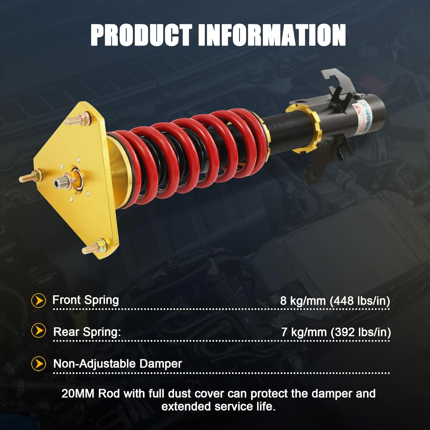 Coilover Struts Shocks Replacement For Nissan Altima 2007-2015 Replacement For Nissan Maxima 2009-2014 Spring Absorber Coilovers suspension Kit Height Adjustable