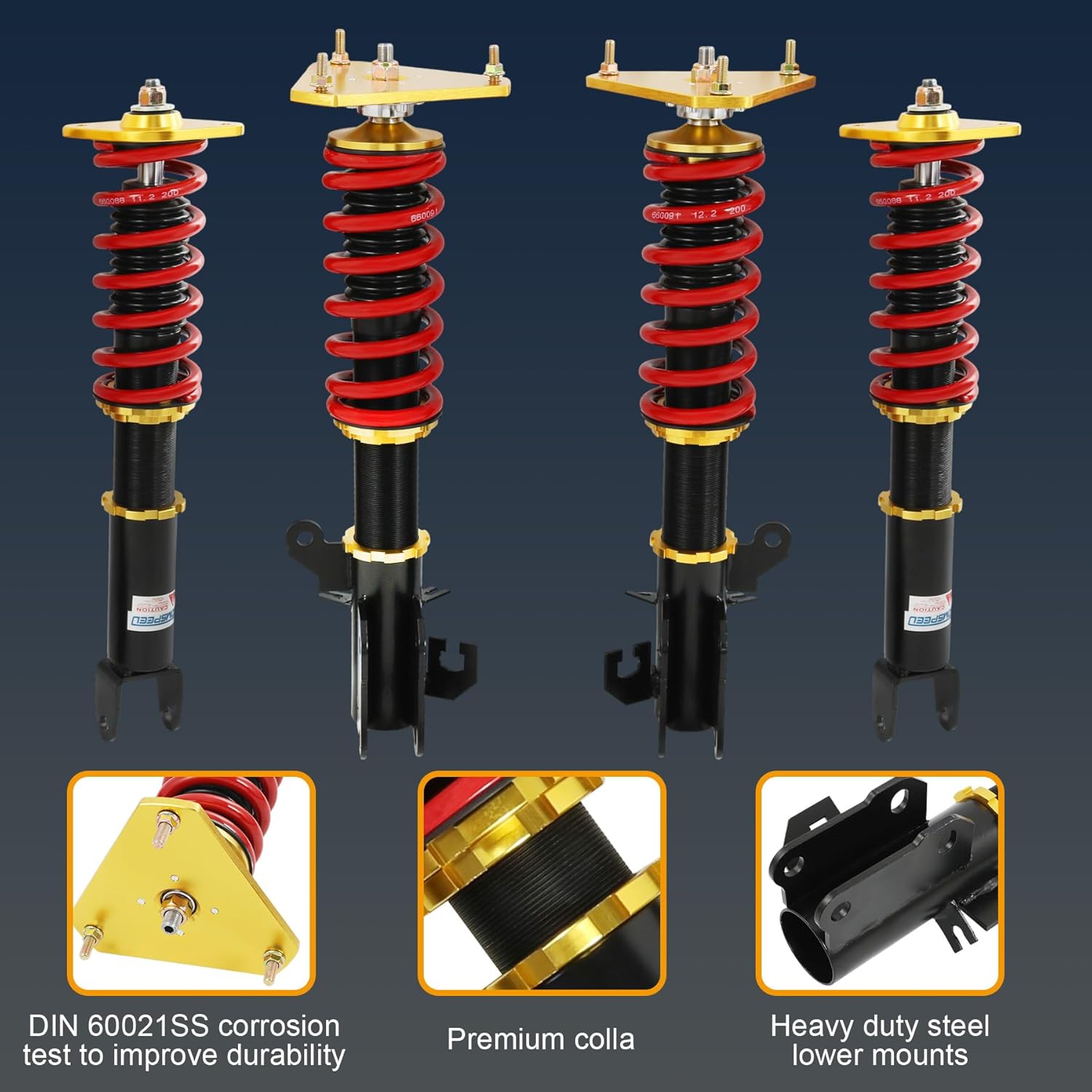 Coilover Struts Shocks Replacement For Nissan Altima 2007-2015 Replacement For Nissan Maxima 2009-2014 Spring Absorber Coilovers suspension Kit Height Adjustable
