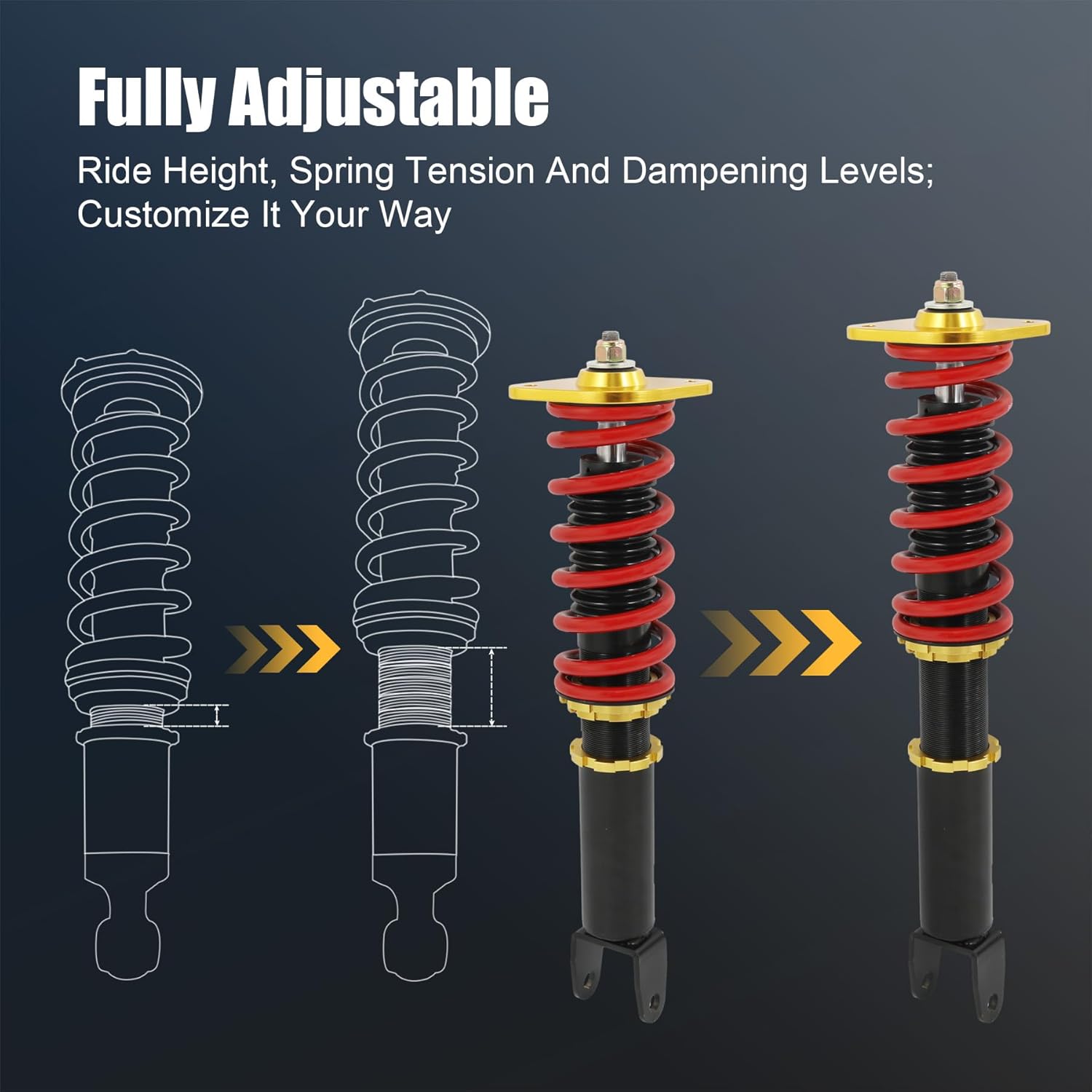 Coilover Struts Shocks Replacement For Nissan Altima 2007-2015 Replacement For Nissan Maxima 2009-2014 Spring Absorber Coilovers suspension Kit Height Adjustable