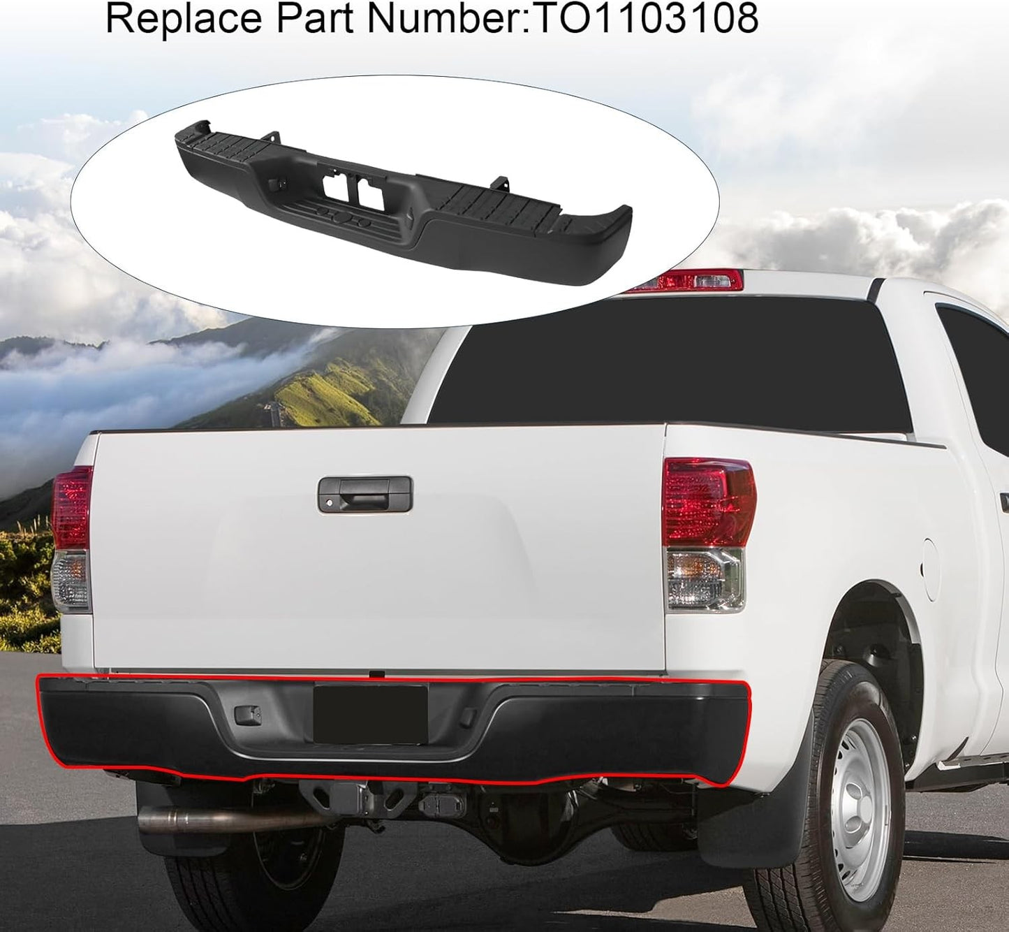 Rear Bumper Step Assembly Without Parking Sensor Holes replacement for…