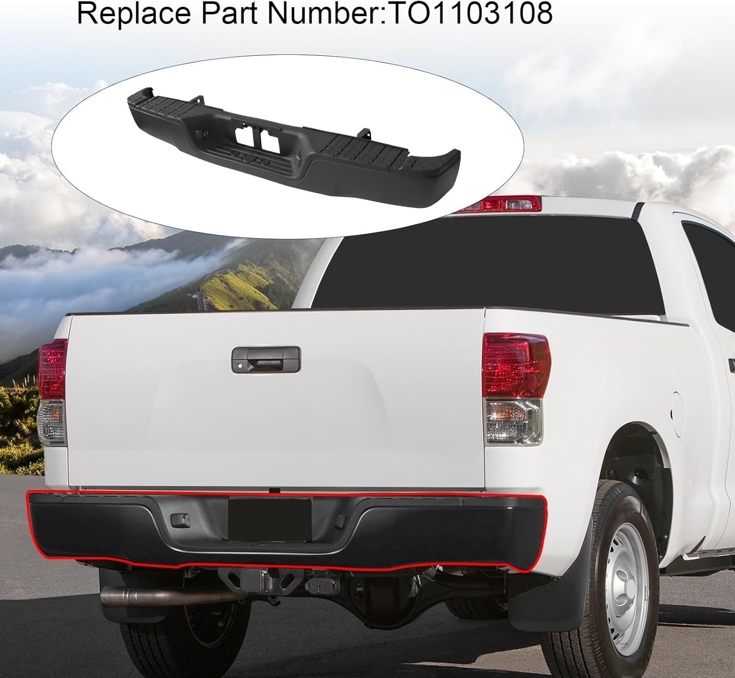 Rear Bumper Step Assembly Without Parking Sensor Holes replacement for…