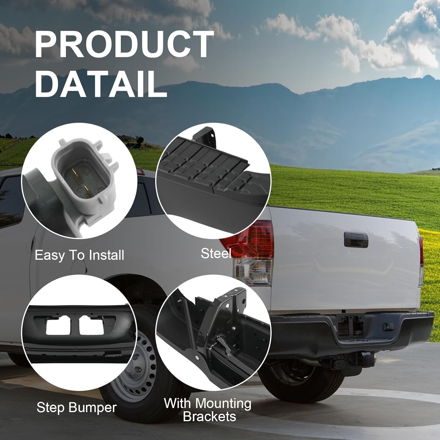 Rear Bumper Step Assembly Without Parking Sensor Holes replacement for…