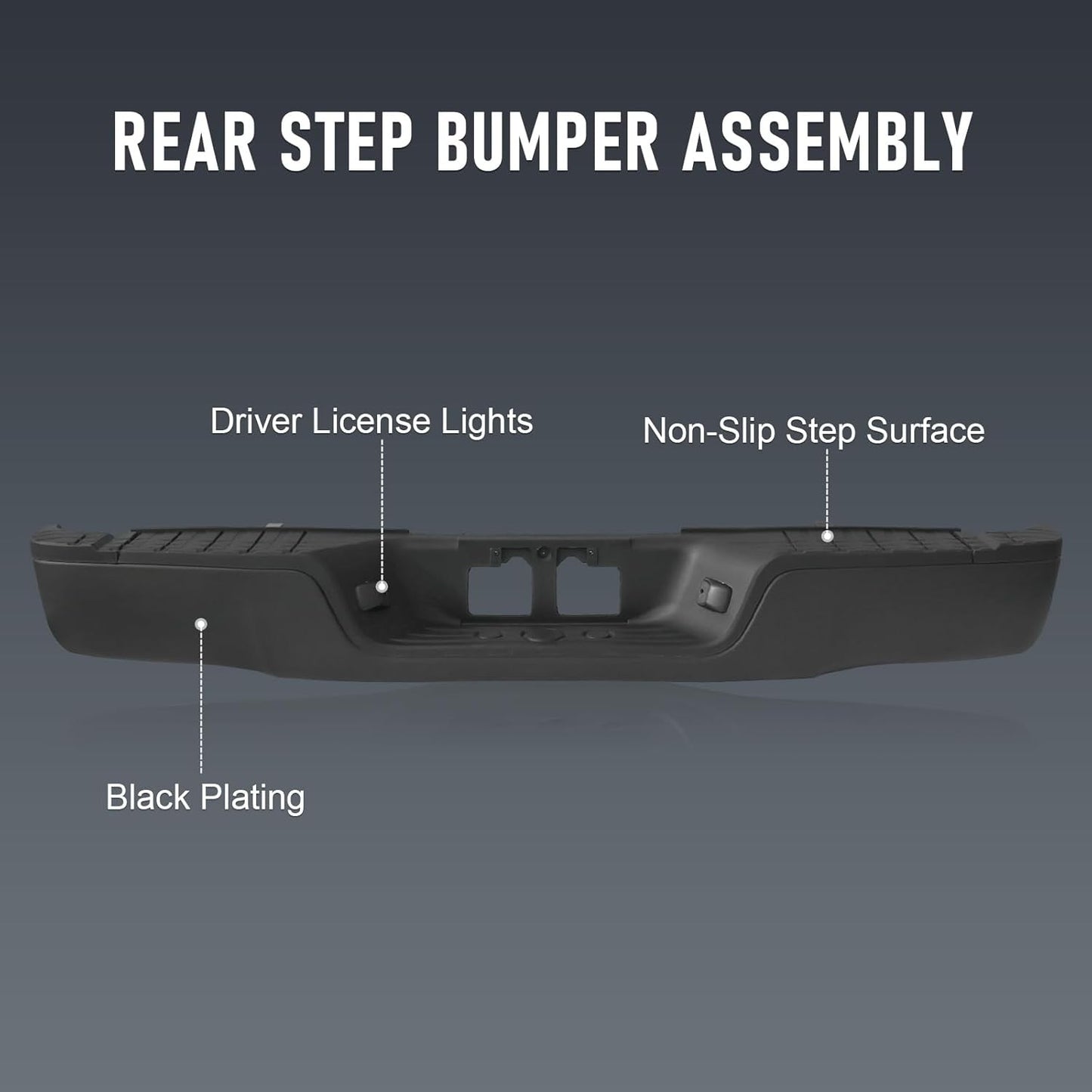 Rear Bumper Step Assembly Without Parking Sensor Holes replacement for…