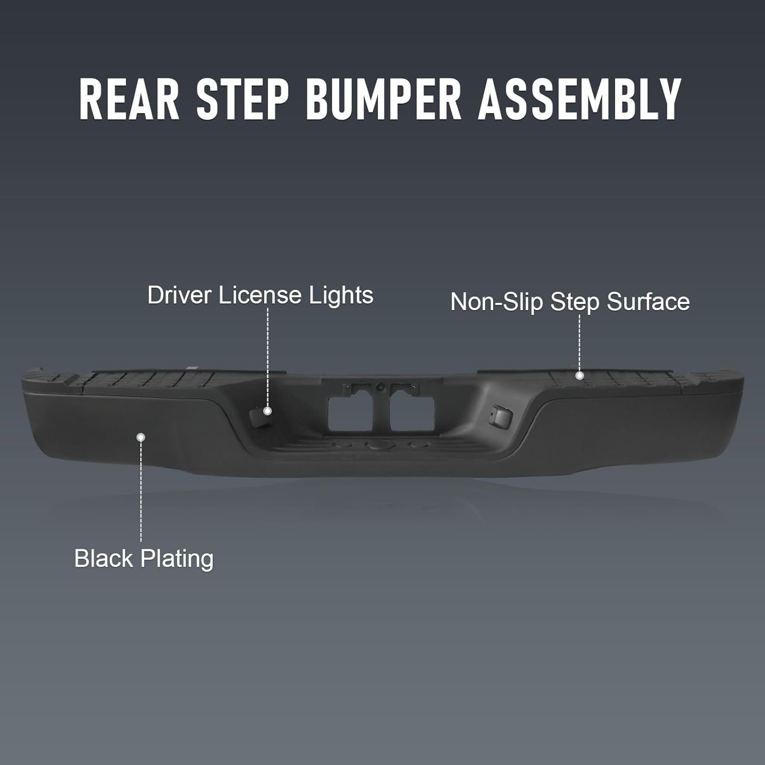 Rear Bumper Step Assembly Without Parking Sensor Holes replacement for…