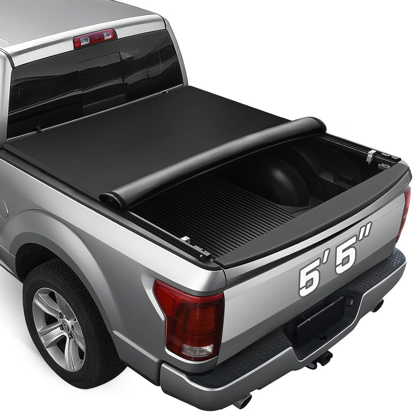 Soft Roll-up Truck Bed Tonneau Cover Compatible with 2015-2025 Ford F-150…