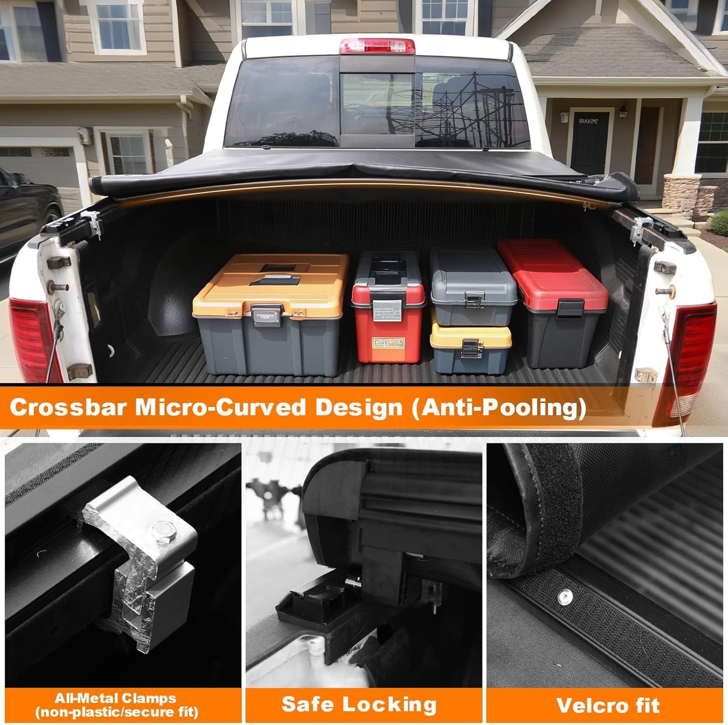 Soft Roll-up Truck Bed Tonneau Cover Compatible with 2015-2025 Ford F-150…