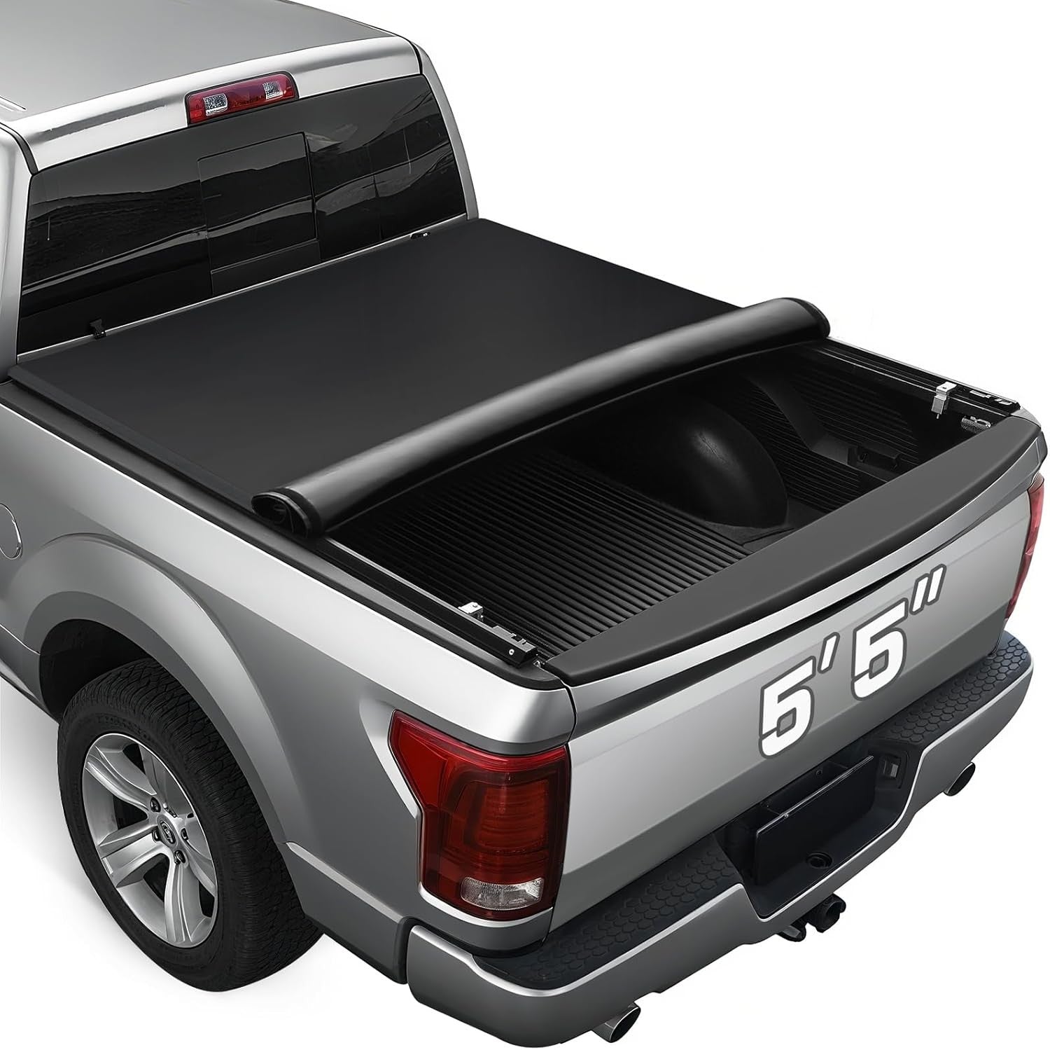 Soft Roll-up Truck Bed Tonneau Cover Compatible with 2015-2025 Ford F-150…