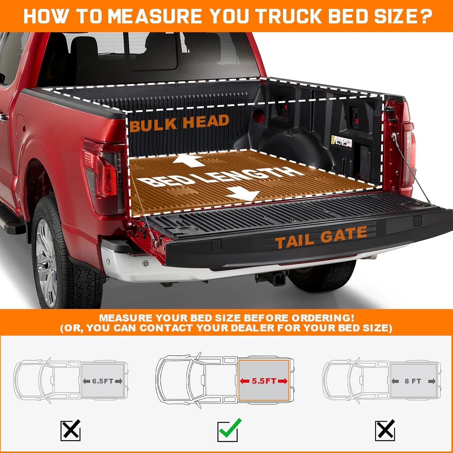 Soft Roll-up Truck Bed Tonneau Cover Compatible with 2015-2025 Ford F-150…