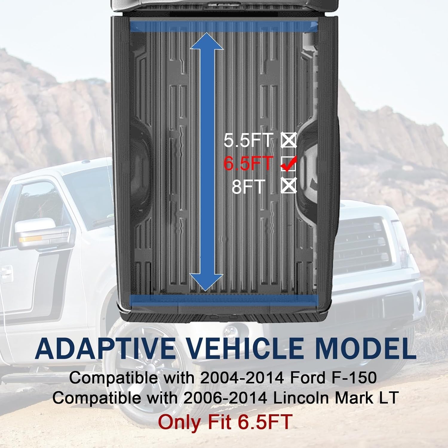 Soft Roll-Up Truck Bed Tonneau Cover Compatible with 2004-2014 Ford F-150…