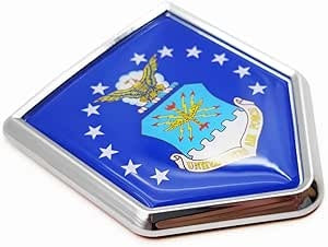 New, Overdecor US Air Force Flag Decal Stickers Car Emblem Army Military Car Accessories Decorations Chrome Shield Flag Sticker Decals for Cars Truck Vehicles, 2 Pack