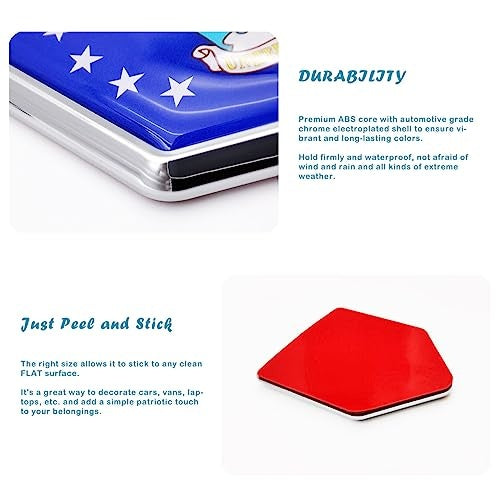 New, Overdecor US Air Force Flag Decal Stickers Car Emblem Army Military Car Accessories Decorations Chrome Shield Flag Sticker Decals for Cars Truck Vehicles, 2 Pack