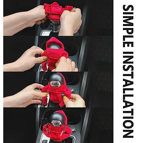 New, Car Gear Shift Cover,Automotive Interior Accessories Shift Boots & Knob Car Decor Accessories,Cute Hooded Shirt Shift Knob Cover,Universal Gear Shift Knob Cover as Best Gift for Women or Man(Red)