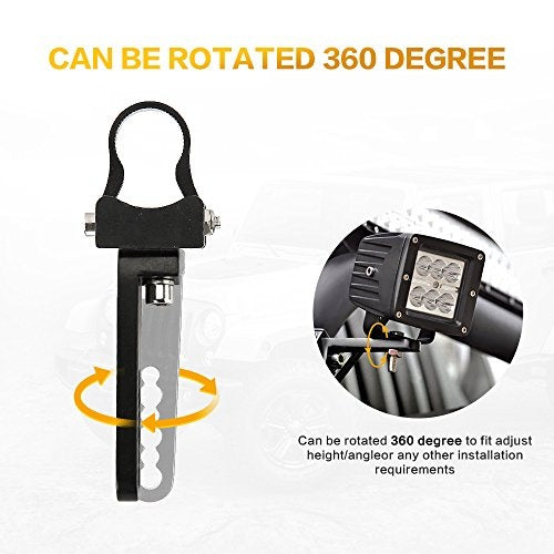 New, AUXMART 1 Inch Bullbar Nudge Bar Mounting Brackets Tube Light Clamp for Hid LED Light Bar