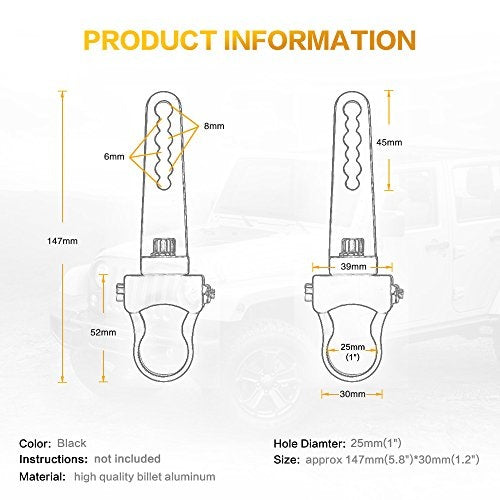 New, AUXMART 1 Inch Bullbar Nudge Bar Mounting Brackets Tube Light Clamp for Hid LED Light Bar
