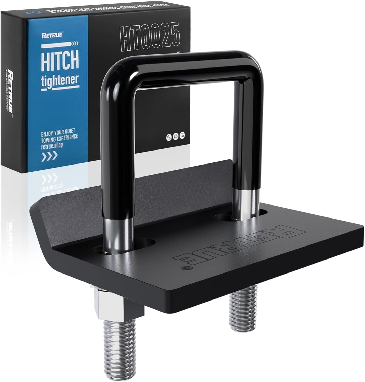 New, Anti Rattle Hitch Tightener 1.25", 2", 2.5", Rubber Coated Hitch Stabilizer for Trailer Accessories, Hitch Clamp Reduce Movement on Hitch Mount Hitch Tray Cargo Carrier Bike Rack,Black