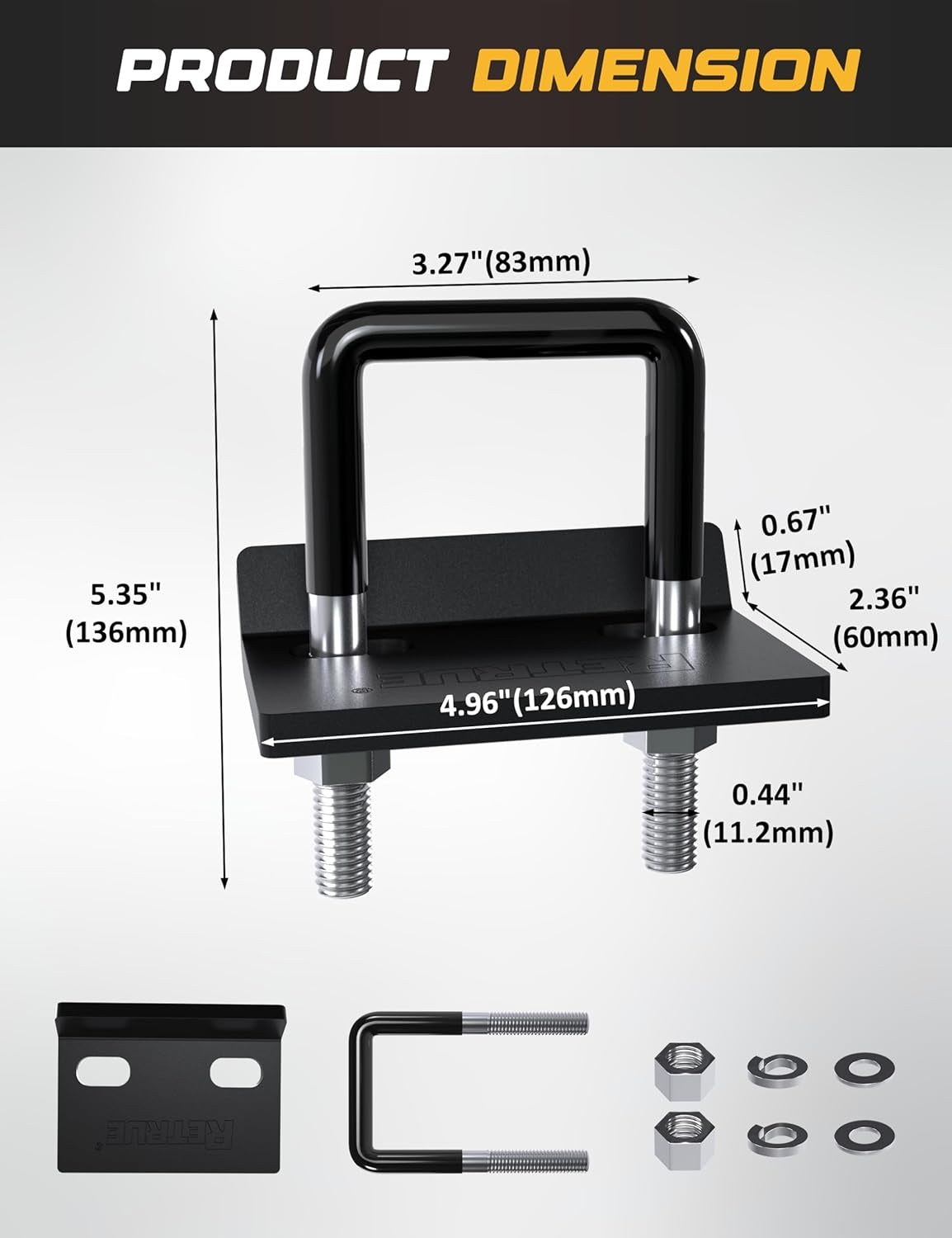 New, Anti Rattle Hitch Tightener 1.25", 2", 2.5", Rubber Coated Hitch Stabilizer for Trailer Accessories, Hitch Clamp Reduce Movement on Hitch Mount Hitch Tray Cargo Carrier Bike Rack,Black