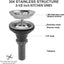 New, 3-1/2''Kitchen Sink Drain Kit Sink Drain Basket Sink Drain Assembly 304 Stainless Steel Sink Strainer Basket Stopper for Home Standard Kitchen Sinks （Tailpiece Included）