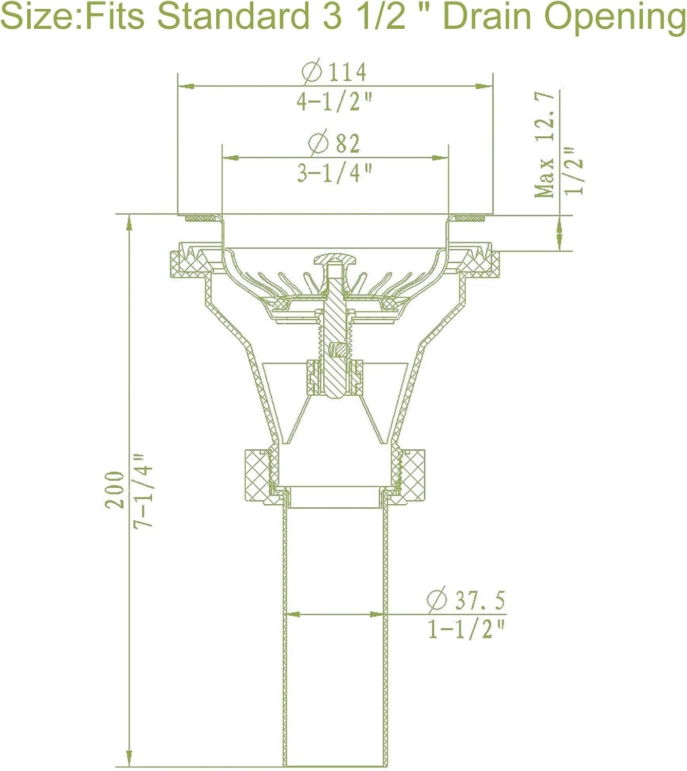 New, 3-1/2''Kitchen Sink Drain Kit Sink Drain Basket Sink Drain Assembly 304 Stainless Steel Sink Strainer Basket Stopper for Home Standard Kitchen Sinks （Tailpiece Included）