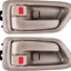 New, FAERSI 2Pcs Inside Interior Door Handle Front Rear Driver & Passenger Side Replacement for 1997 1998 1999 2000 2001 Toyota Camry Beige/Tan