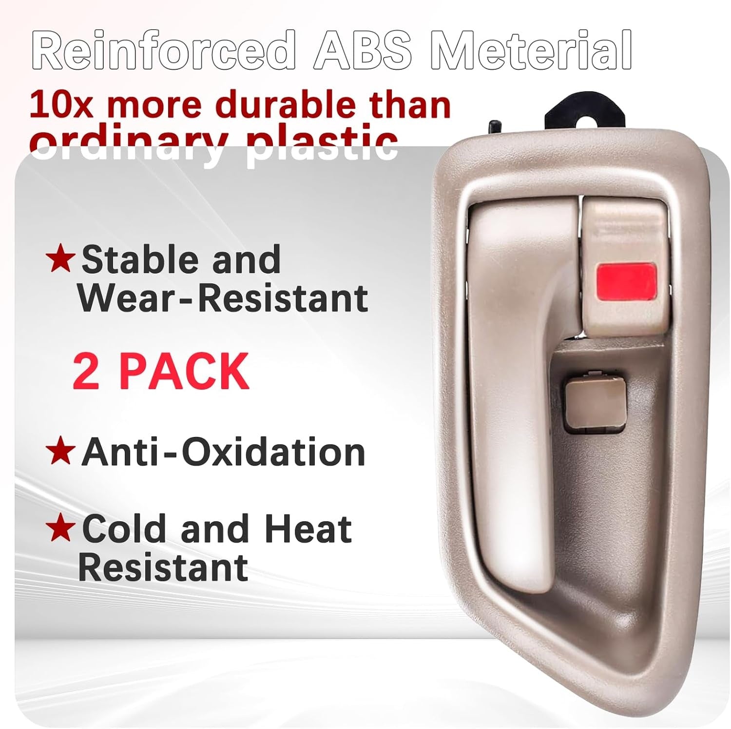 New, FAERSI 2Pcs Inside Interior Door Handle Front Rear Driver & Passenger Side Replacement for 1997 1998 1999 2000 2001 Toyota Camry Beige/Tan