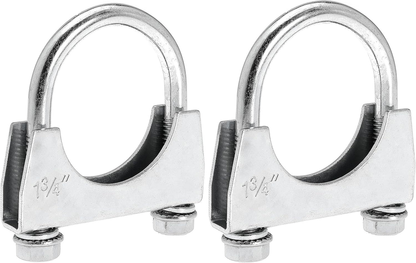 New, 1-3/4" U Bolt Clamp - 1.75 Inch U-Bolt Muffler Clamp for Exhaust System - RV UTV Tractor Motorcycle Replacement Clip