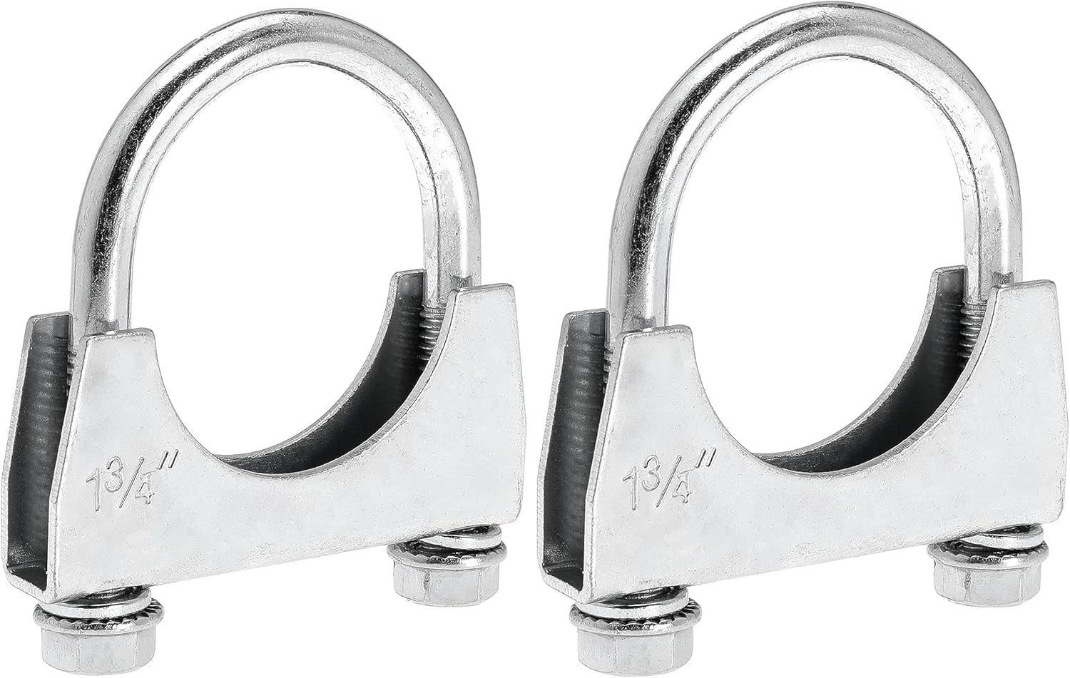 New, 1-3/4" U Bolt Clamp - 1.75 Inch U-Bolt Muffler Clamp for Exhaust System - RV UTV Tractor Motorcycle Replacement Clip