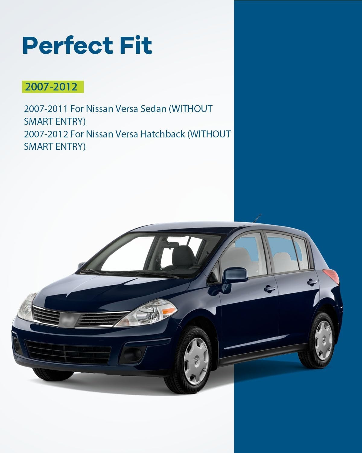 New, LUJUNTEC Exterior Door Handle - Rear Driver Left Side, Black Direct Replacement for 2007-2012 for Nissan for Versa, Replaces OE Numbers 82362
