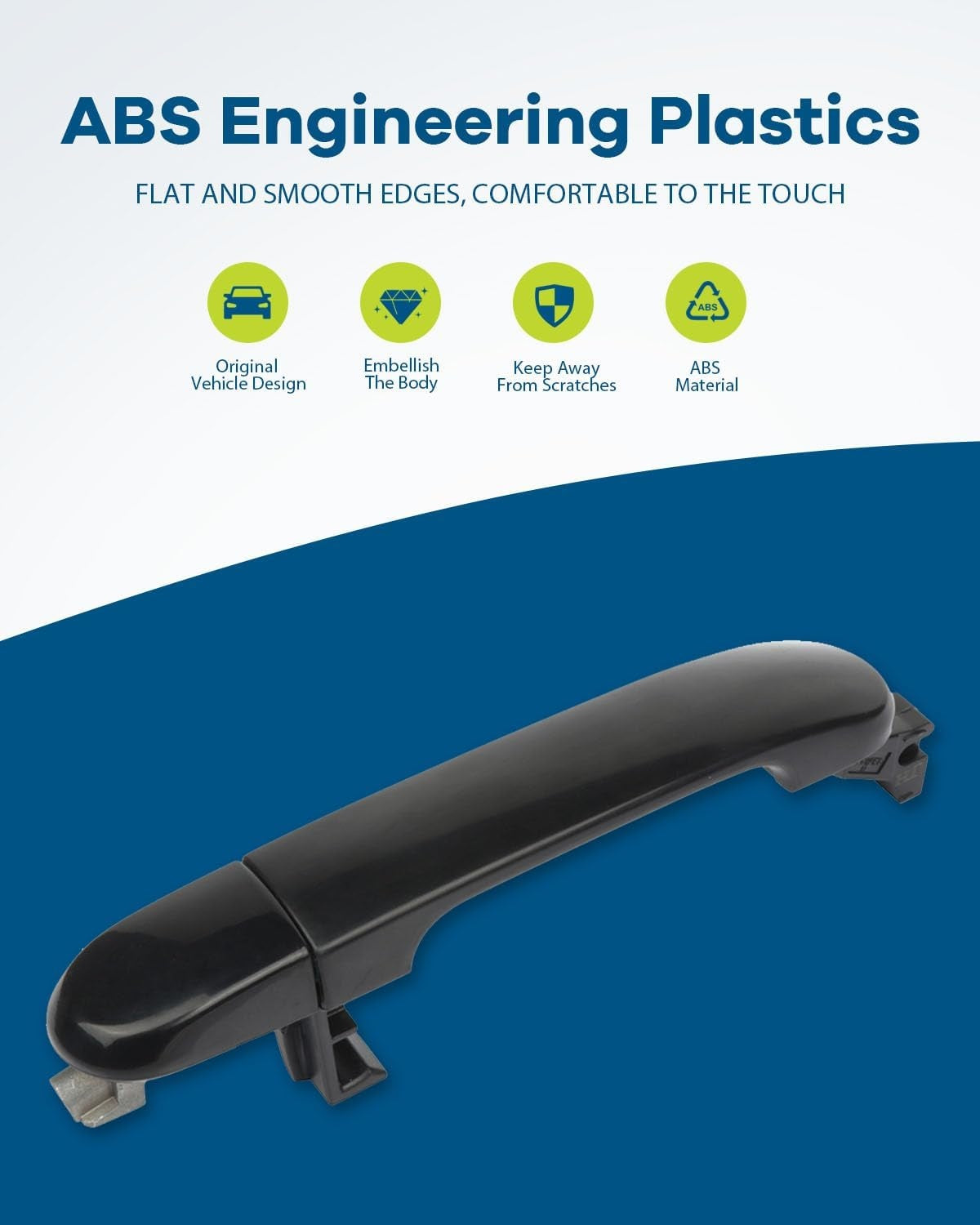 New, LUJUNTEC Exterior Door Handle - Rear Driver Left Side, Black Direct Replacement for 2007-2012 for Nissan for Versa, Replaces OE Numbers 82362