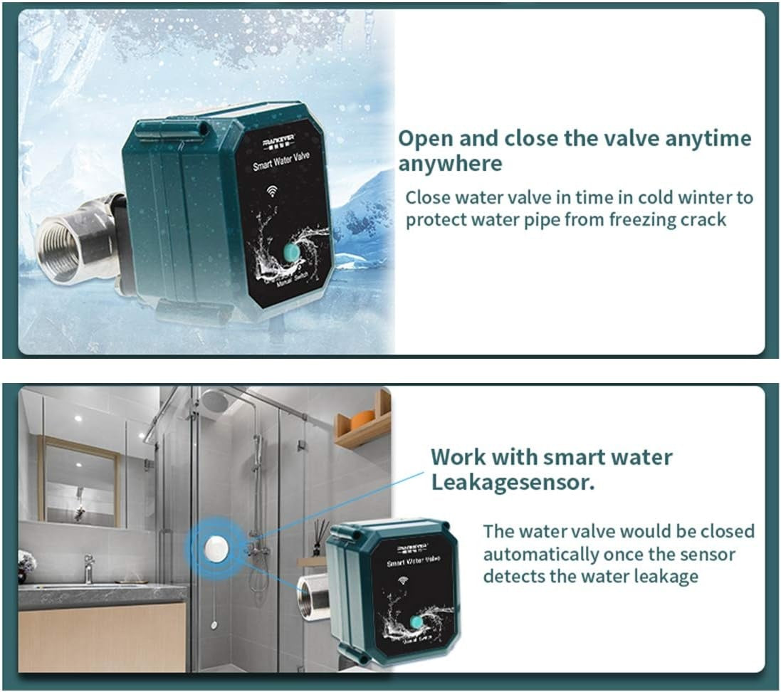 New, Smart Water Valve WIFI Remote Control Faucet Timer for Hose Compatible with Alexa, Google Home (WIFI, DN15(1/2"))