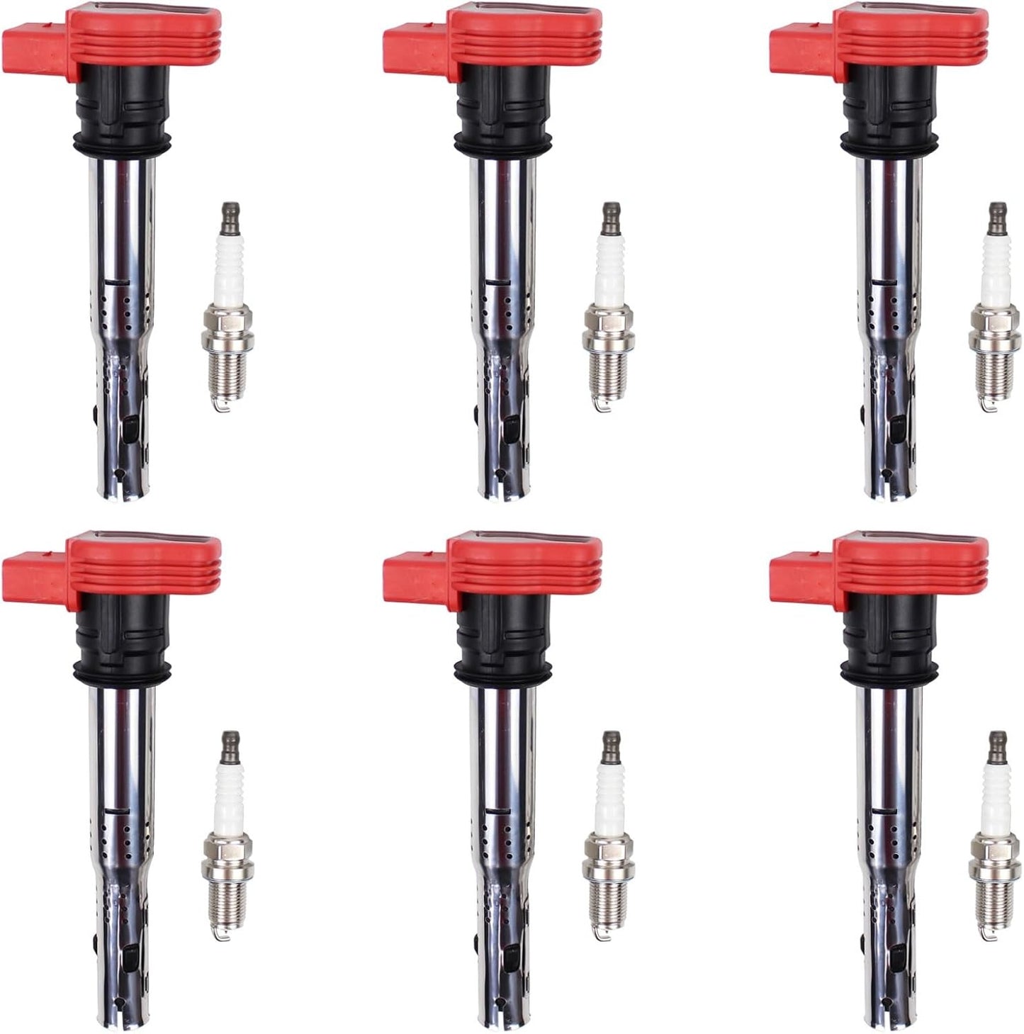 New, ApplianPar Ignition Coil and Spark Plug for Audi A3 A4 A5 A6 A7 A8 Quattro Allroad Q5 Q7 R8 S4 S5 S6 S8 SQ5 TT TTS VW Beetle Golf GTI Jetta Passat Rabbit Touareg 2.0 3.0 3.2 3.6 4.2 2.5