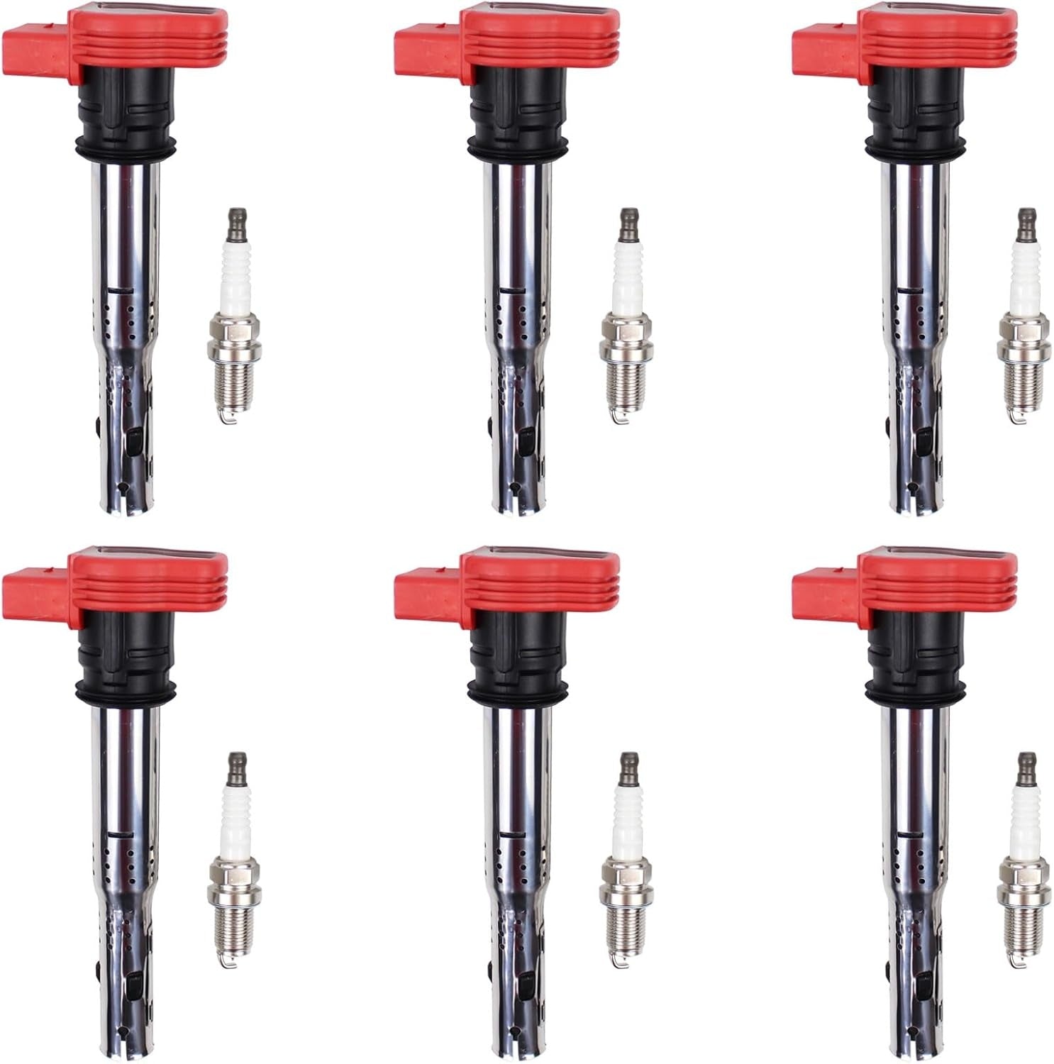 New, ApplianPar Ignition Coil and Spark Plug for Audi A3 A4 A5 A6 A7 A8 Quattro Allroad Q5 Q7 R8 S4 S5 S6 S8 SQ5 TT TTS VW Beetle Golf GTI Jetta Passat Rabbit Touareg 2.0 3.0 3.2 3.6 4.2 2.5