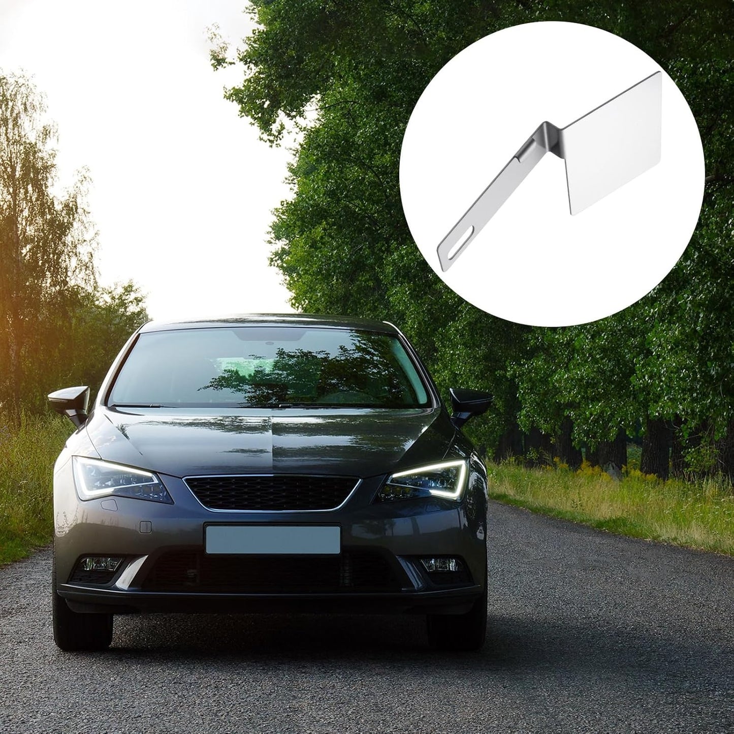 New, Blulu 2 Pcs Hawaii State Safety Check Sticker Plate Stainless Steel License Plate Bracket with 15 Degree Angled Long 1 Holes Vertical License Sticker Bracket Mount