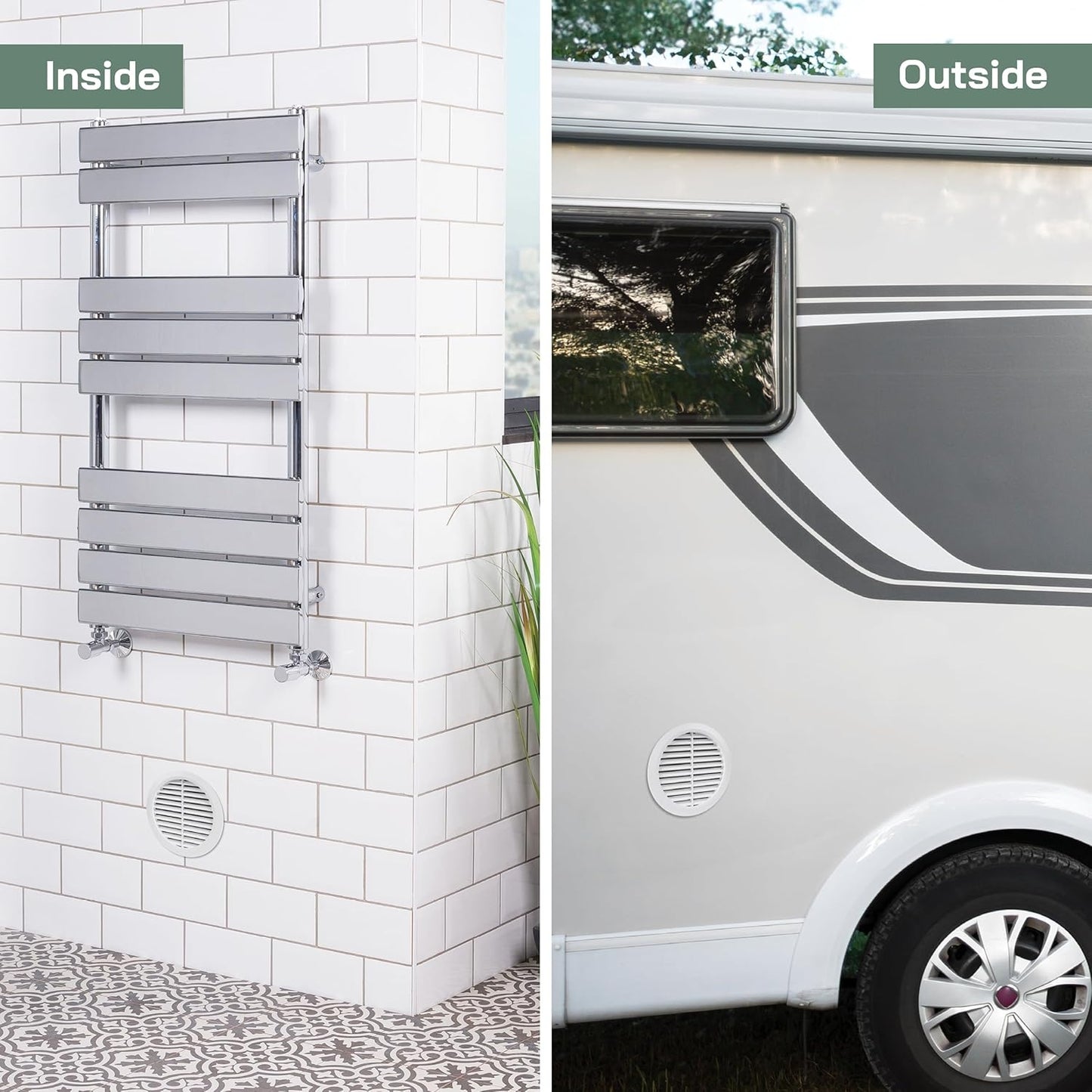 New, Vent Systems 5'' Inch - White - Pack of 5 - Soffit Vent Cover - Round Air Vent Louver - Grill Cover - Built-in Insect Screen - HVAC Vents for Bathroom, Home Office, Kitchen