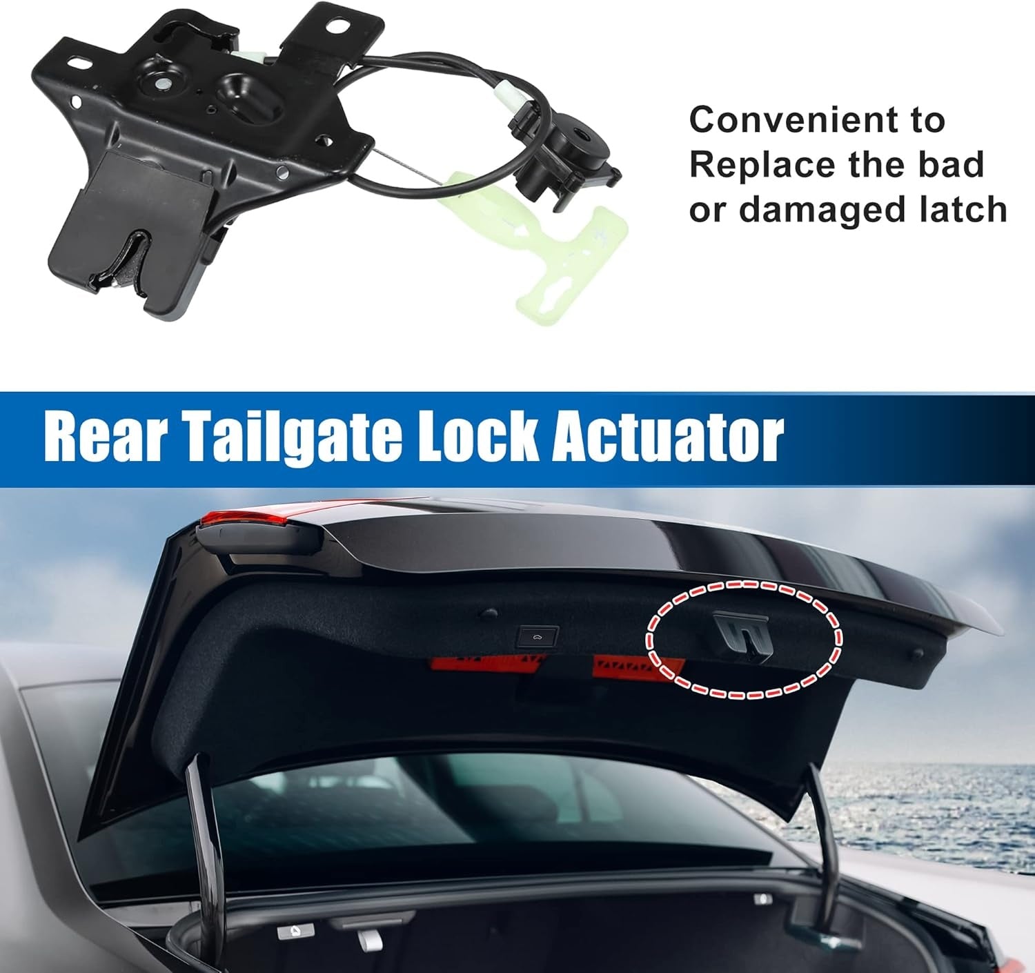 New, ACROPIX Rear Tailgate Lock Latch Actuator Replacement Fit for Ford Fusion - Pack of 1 Black