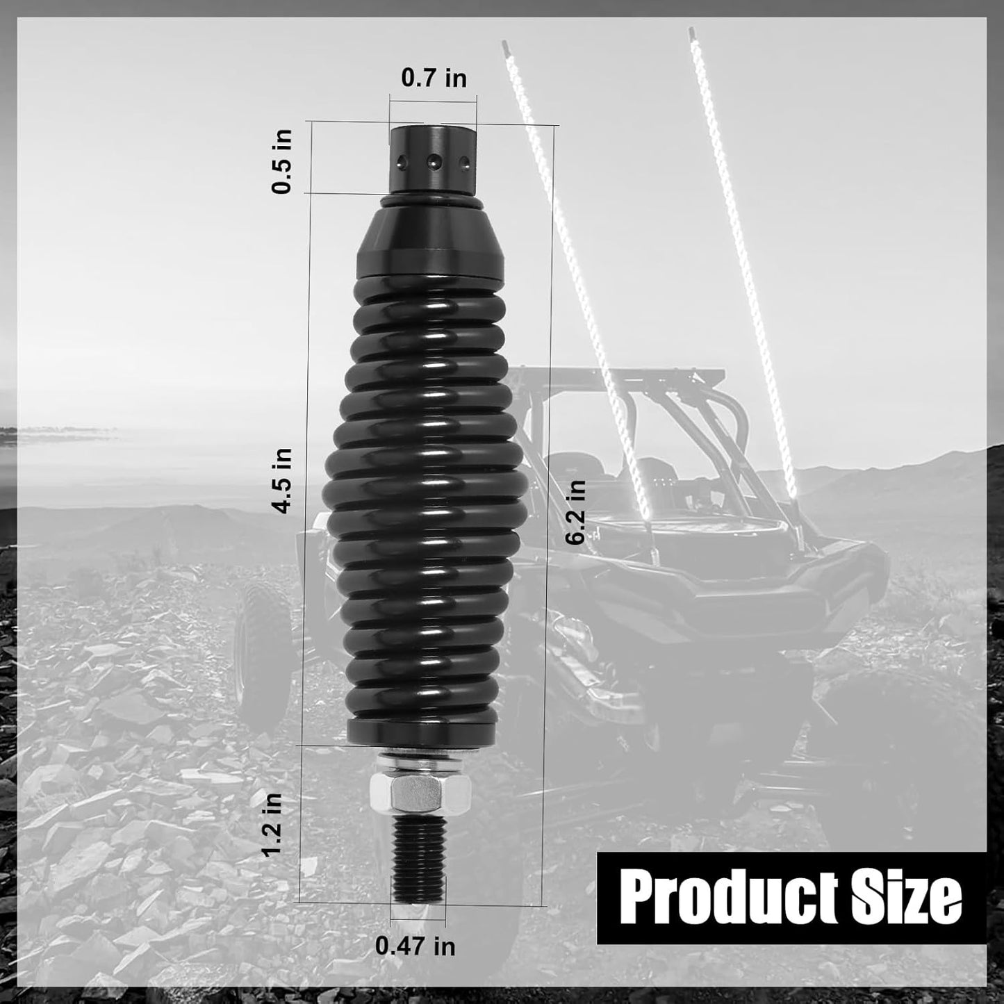 New, 1PC Whip Light Spring Mounting Base Quick Release Whips Light Spring Base for UTV ATV Cam Am Off-Road Side-by-Side RZR Polaris Boat Maverick X3